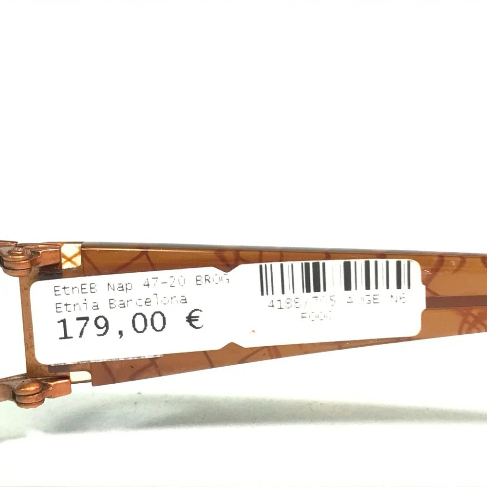 Etnia Barcelona Eyeglasses Frames Naples BR/OG Brown Rectangular 47-20-130